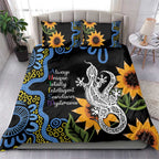 Australia Autism Awareness Bedding Set Brave Strong Aussie Lizard Aboriginal Art
