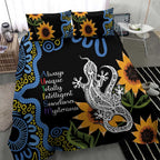 Australia Autism Awareness Bedding Set Brave Strong Aussie Lizard Aboriginal Art
