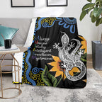 Australia Autism Awareness Blanket Brave Strong Aussie Lizard Aboriginal Art