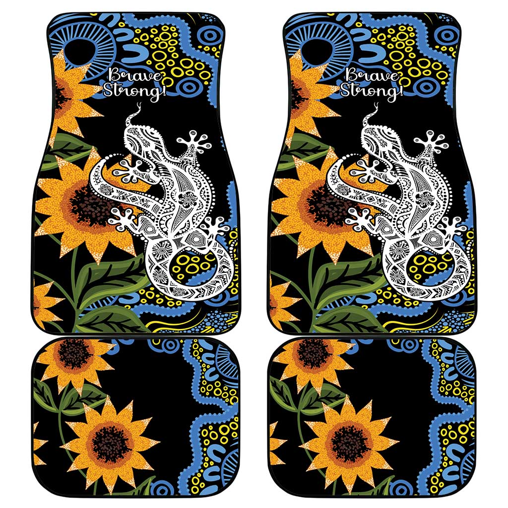 Australia Autism Awareness Car Mats Brave Strong Aussie Lizard Aboriginal Art