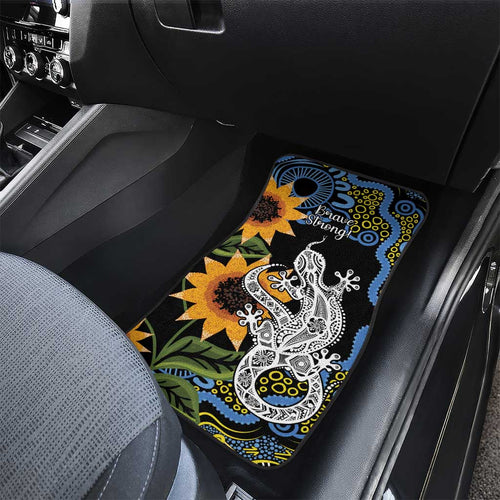 Australia Autism Awareness Car Mats Brave Strong Aussie Lizard Aboriginal Art