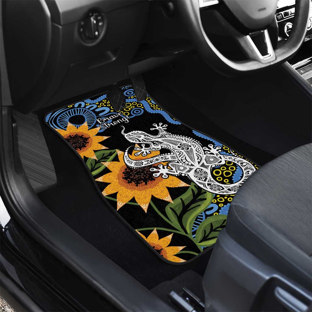 Australia Autism Awareness Car Mats Brave Strong Aussie Lizard Aboriginal Art