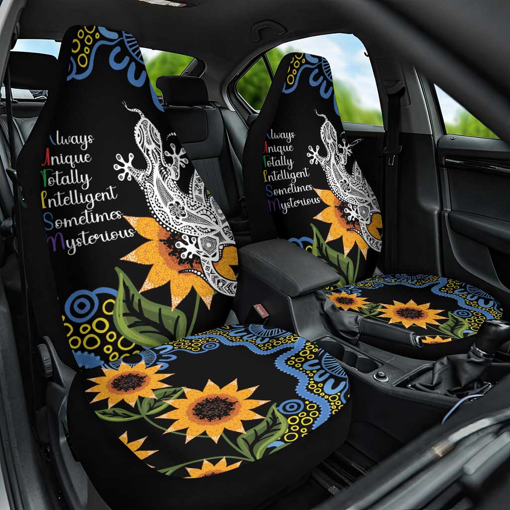 Australia Autism Awareness Car Seat Cover Brave Strong Aussie Lizard Aboriginal Art