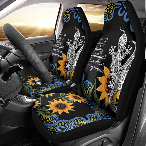 Australia Autism Awareness Car Seat Cover Brave Strong Aussie Lizard Aboriginal Art