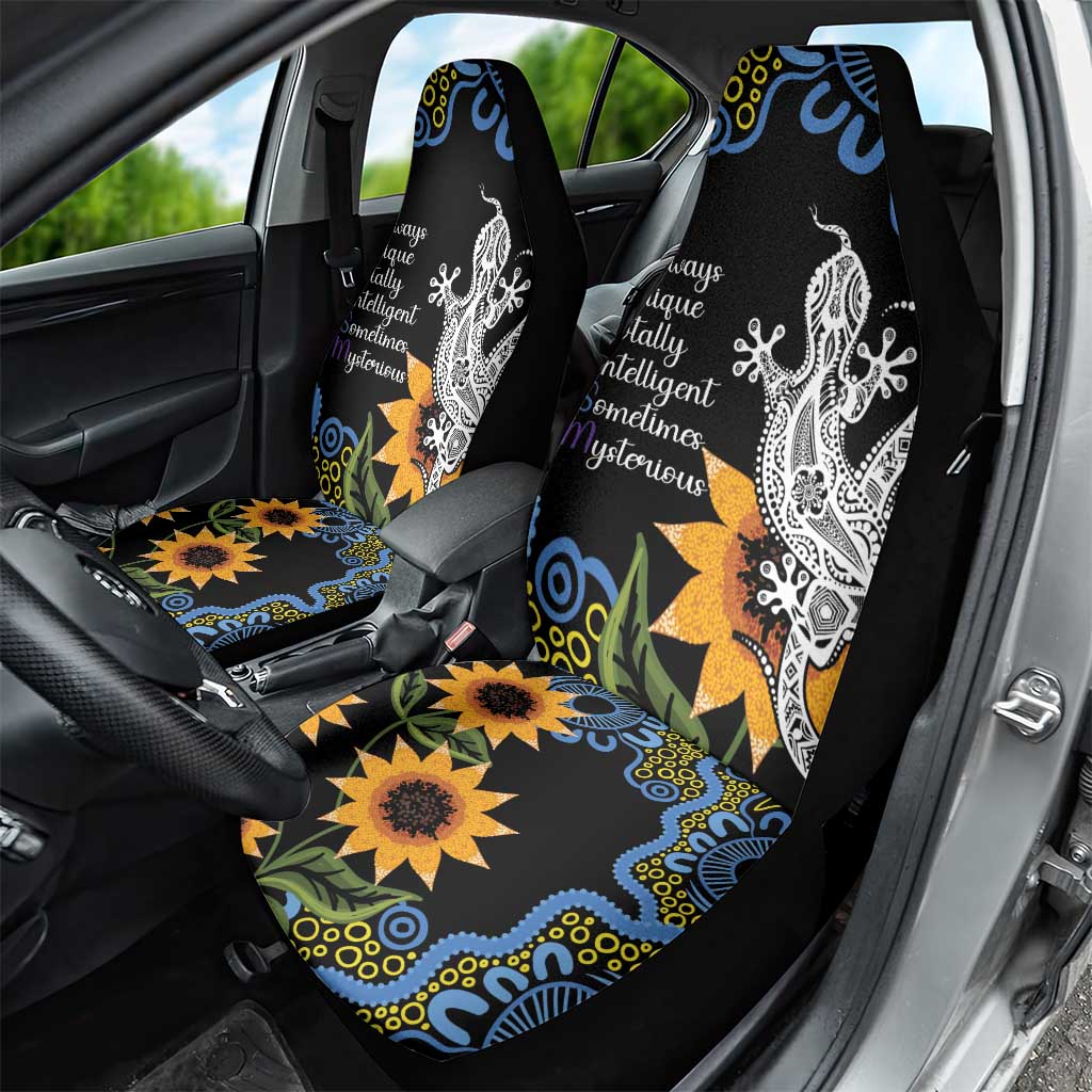 Australia Autism Awareness Car Seat Cover Brave Strong Aussie Lizard Aboriginal Art