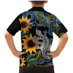 Australia Autism Awareness Family Matching Mermaid Dress and Hawaiian Shirt Brave Strong Aussie Lizard Aboriginal Art