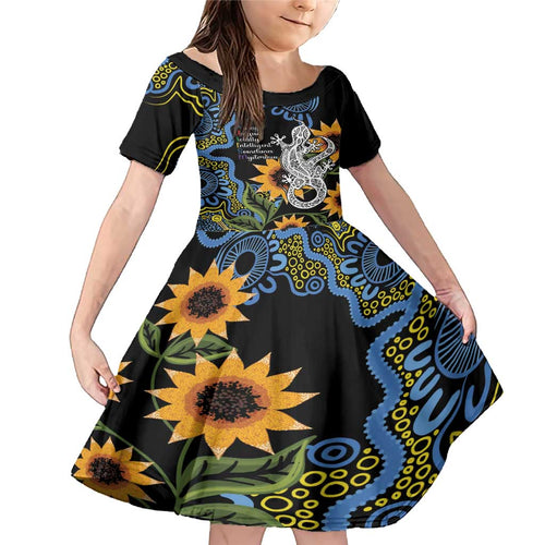 Australia Autism Awareness Family Matching Mermaid Dress and Hawaiian Shirt Brave Strong Aussie Lizard Aboriginal Art