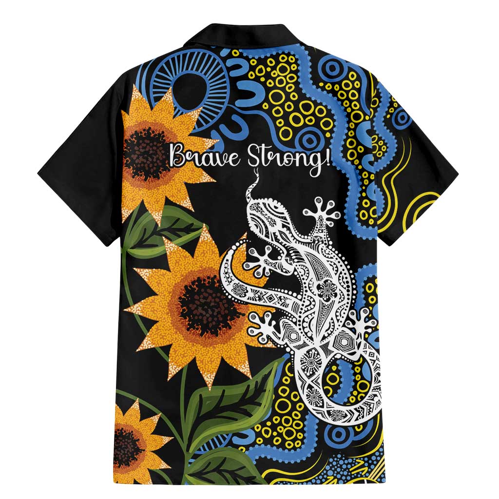Australia Autism Awareness Family Matching Mermaid Dress and Hawaiian Shirt Brave Strong Aussie Lizard Aboriginal Art