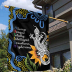 Australia Autism Awareness Garden Flag Brave Strong Aussie Lizard Aboriginal Art