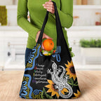 Australia Autism Awareness Grocery Bag Brave Strong Aussie Lizard Aboriginal Art