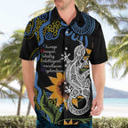 Australia Autism Awareness Hawaiian Shirt Brave Strong Aussie Lizard Aboriginal Art