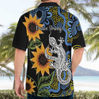 Australia Autism Awareness Hawaiian Shirt Brave Strong Aussie Lizard Aboriginal Art