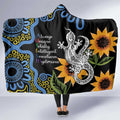 Australia Autism Awareness Hooded Blanket Brave Strong Aussie Lizard Aboriginal Art