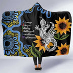 Australia Autism Awareness Hooded Blanket Brave Strong Aussie Lizard Aboriginal Art