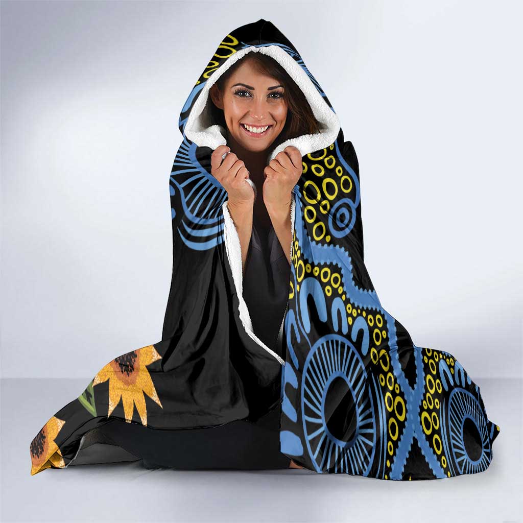 Australia Autism Awareness Hooded Blanket Brave Strong Aussie Lizard Aboriginal Art
