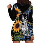Australia Autism Awareness Hoodie Dress Brave Strong Aussie Lizard Aboriginal Art