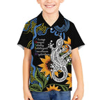 Australia Autism Awareness Kid Hawaiian Shirt Brave Strong Aussie Lizard Aboriginal Art