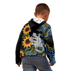 Australia Autism Awareness Kid Hoodie Brave Strong Aussie Lizard Aboriginal Art
