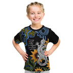 Australia Autism Awareness Kid T Shirt Brave Strong Aussie Lizard Aboriginal Art