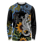 Australia Autism Awareness Long Sleeve Shirt Brave Strong Aussie Lizard Aboriginal Art