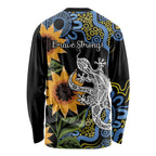 Australia Autism Awareness Long Sleeve Shirt Brave Strong Aussie Lizard Aboriginal Art