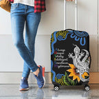 Australia Autism Awareness Luggage Cover Brave Strong Aussie Lizard Aboriginal Art