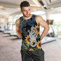 Australia Autism Awareness Men Tank Top Brave Strong Aussie Lizard Aboriginal Art