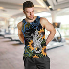 Australia Autism Awareness Men Tank Top Brave Strong Aussie Lizard Aboriginal Art