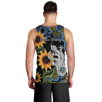 Australia Autism Awareness Men Tank Top Brave Strong Aussie Lizard Aboriginal Art