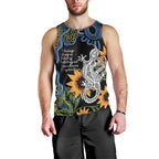 Australia Autism Awareness Men Tank Top Brave Strong Aussie Lizard Aboriginal Art
