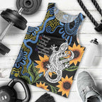 Australia Autism Awareness Men Tank Top Brave Strong Aussie Lizard Aboriginal Art