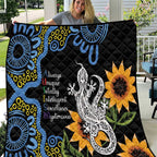 Australia Autism Awareness Quilt Brave Strong Aussie Lizard Aboriginal Art