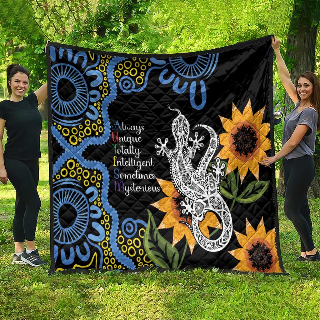 Australia Autism Awareness Quilt Brave Strong Aussie Lizard Aboriginal Art