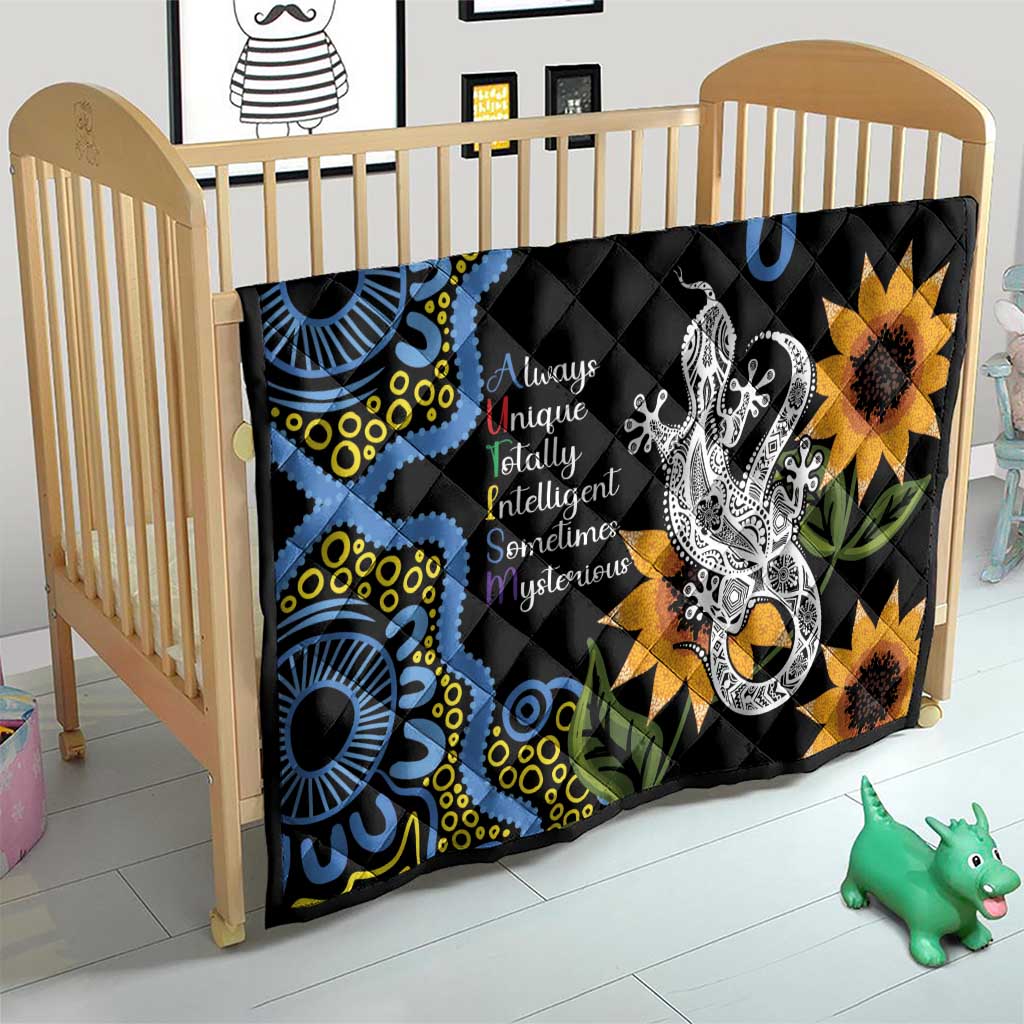 Australia Autism Awareness Quilt Brave Strong Aussie Lizard Aboriginal Art