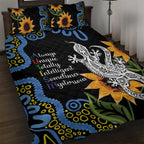 Australia Autism Awareness Quilt Bed Set Brave Strong Aussie Lizard Aboriginal Art