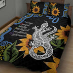 Australia Autism Awareness Quilt Bed Set Brave Strong Aussie Lizard Aboriginal Art