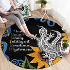 Australia Autism Awareness Round Carpet Brave Strong Aussie Lizard Aboriginal Art