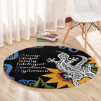 Australia Autism Awareness Round Carpet Brave Strong Aussie Lizard Aboriginal Art