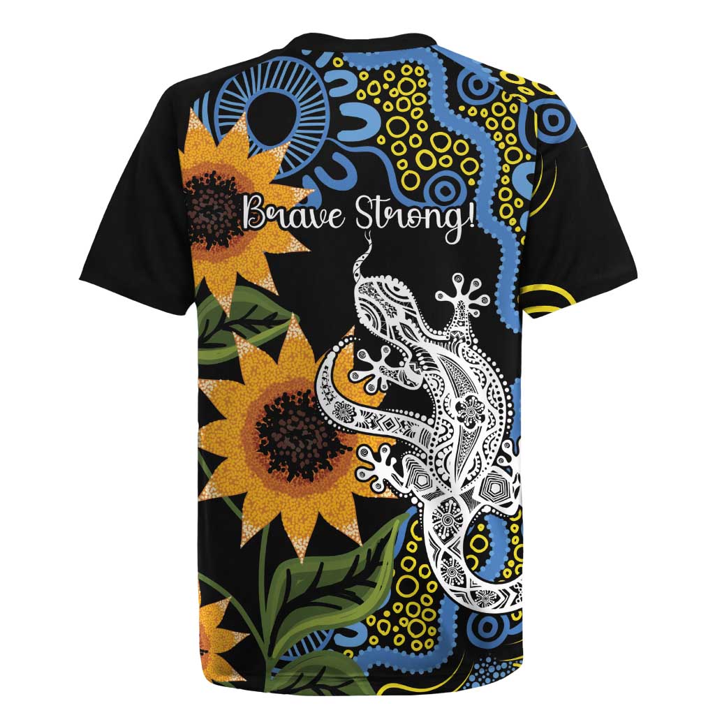 Australia Autism Awareness Rugby Jersey Brave Strong Aussie Lizard Aboriginal Art