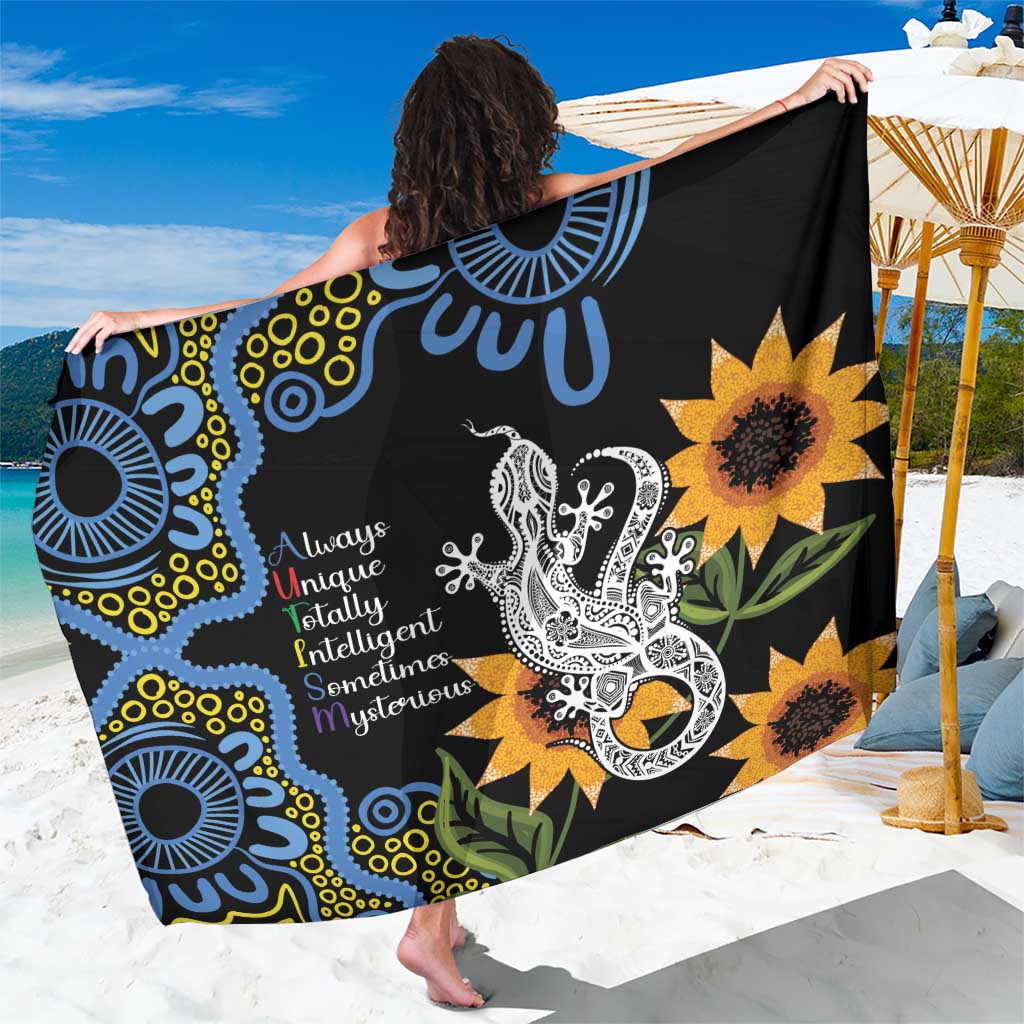 Australia Autism Awareness Sarong Brave Strong Aussie Lizard Aboriginal Art