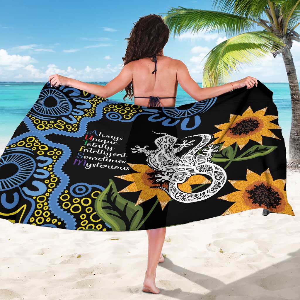 Australia Autism Awareness Sarong Brave Strong Aussie Lizard Aboriginal Art