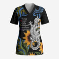 Australia Autism Awareness Scrub Top Brave Strong Aussie Lizard Aboriginal Art - Aussie Hoodie