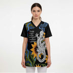 Australia Autism Awareness Scrub Top Brave Strong Aussie Lizard Aboriginal Art - Aussie Hoodie