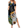 Australia Autism Awareness Summer Maxi Dress Brave Strong Aussie Lizard Aboriginal Art