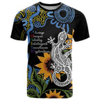 Australia Autism Awareness T Shirt Brave Strong Aussie Lizard Aboriginal Art