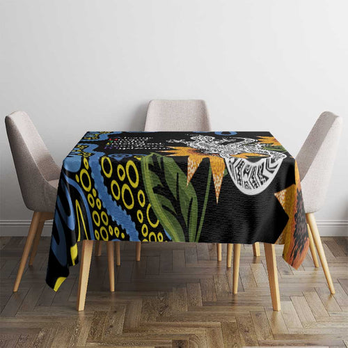 Australia Autism Awareness Tablecloth Brave Strong Aussie Lizard Aboriginal Art
