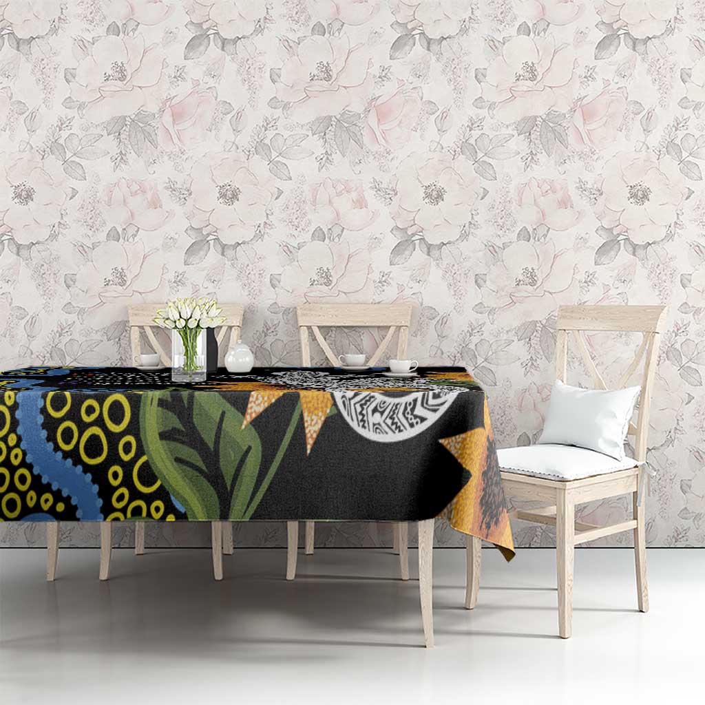 Australia Autism Awareness Tablecloth Brave Strong Aussie Lizard Aboriginal Art