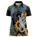 Australia Autism Awareness Women Polo Shirt Brave Strong Aussie Lizard Aboriginal Art
