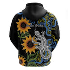 Australia Autism Awareness Zip Hoodie Brave Strong Aussie Lizard Aboriginal Art
