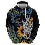 Australia Autism Awareness Zip Hoodie Brave Strong Aussie Lizard Aboriginal Art
